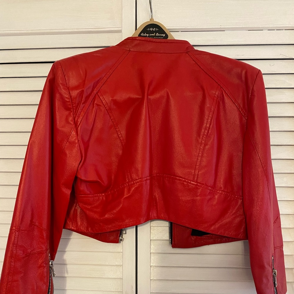 Crop Leather Jacket - Picture 2 of 5
